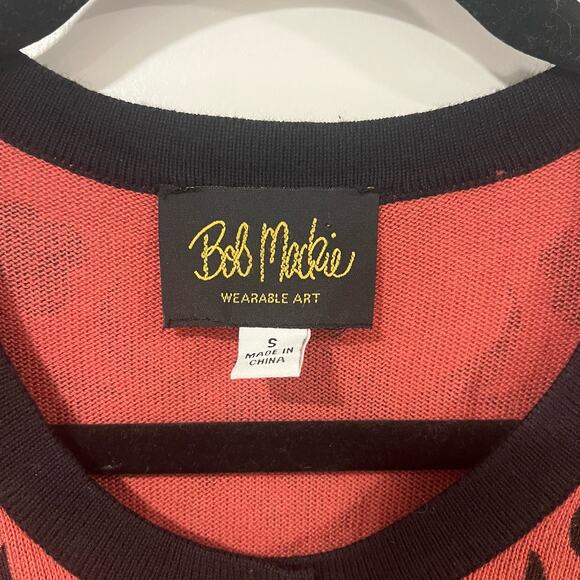 Bob Macke Wearable Art Women's Pink Cardigan with‎ Black Detail Size Small - Picture 5 of 10